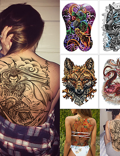 baratos Tatuagens e Arte Corporal-1 pcs Tatuagens temporárias Impermeável / Segurança / Melhor qualidade Corpo / de volta Adesivo de Transferência de Água Tintas para Pintura Corporal