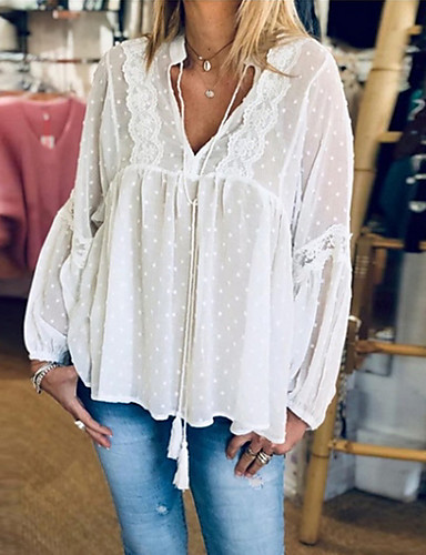 FJ-Direct Plus Size Solid Women Blouses Floral Embroideried Long Sleeve Female Clothing Casual Lady Tops