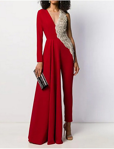 Red black and white jumpsuit Clearance