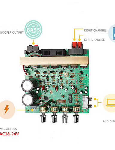 baratos Amplificadores &amp; Efeitos-Placa Amplificadora Digital Áudio Estéreo 18-24 V 3*80 2.1 Bass Amplifier Adaptadores 20-30000 Hz para alto-falantes do carro Home Theater DIY