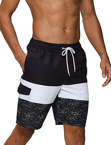 baratos Surfe, Mergulho &amp; Snorkeling-Homens Shorts de Natação Calção Justo de Natação Calças Respirável Secagem Rápida Com Cordão - Natação Mergulho Surfe Retalhos Outono Primavera Verão