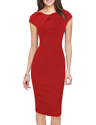 red workwear dress