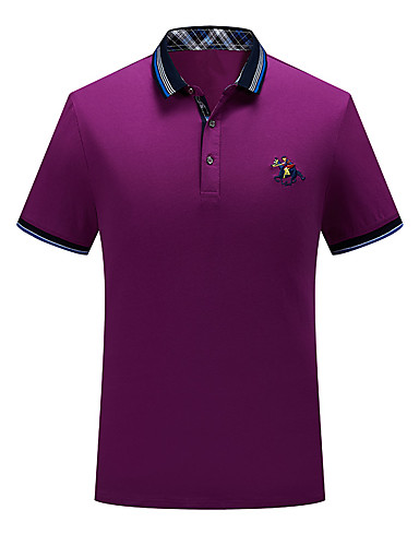 Mens Daily Basic Polo Solid Colored Fuchsia US34