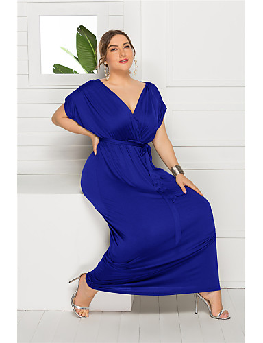 royal blue swing dress plus size