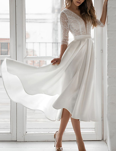 3 quarter length wedding dresses