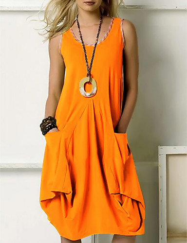 orange and blue sundress