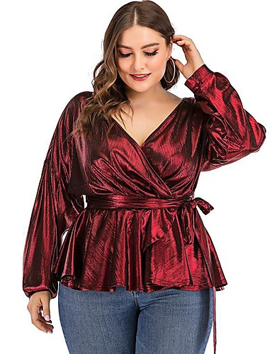 womens plus size red tops
