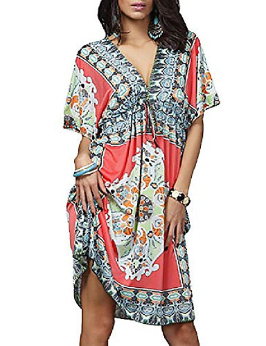 Womens V Neck Cut Loose Bathing Suit Swimsuit Cover Ups Beach Dress Us