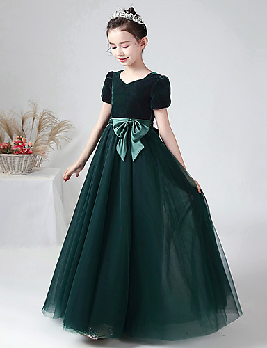 black velvet flower girl dress