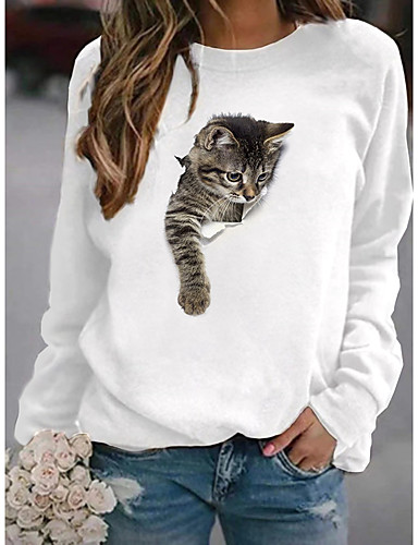 Per donna Felpa con cappuccio Felpa Gatto Pop art Fantasia \