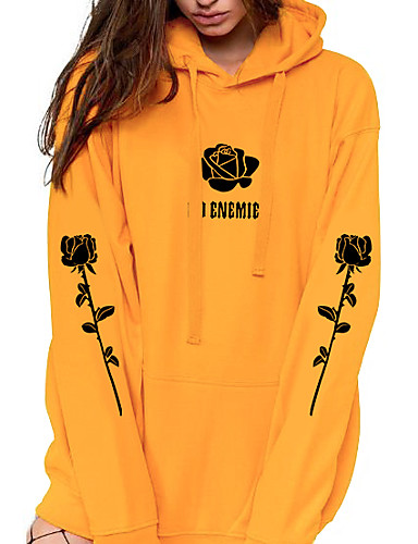 women's pullover hoodies yellow