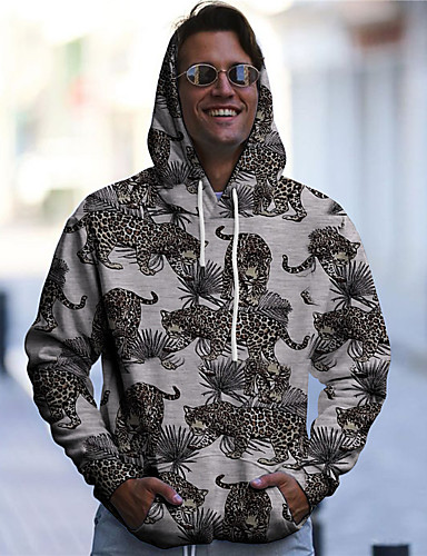 Hombre Unisexo Sudadera Con Capucha Leopardo Estampados Animal Estampado  Diario Deportes Impresión 3D Casual De Diseño Sudaderas con capucha  Sudaderas Gris 8968597 2022 – $24.83