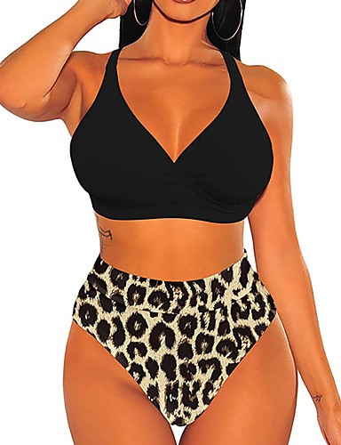 Bañador Mujer Bikini Leopardo Traje De Baño Bañador Two Pie 