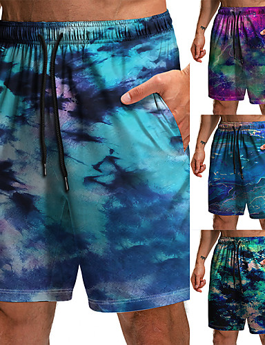 for Men Summer Beach Shorts with Quick-Drying and Breathable 3D Skull Print Shorts Outdoor Tether Loose Casual Shorts 