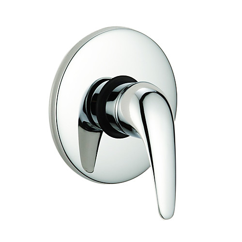 

Bathtub Faucet - Contemporary Chrome Wall Mounted Ceramic Valve Bath Shower Mixer Taps / Single Handle One Hole