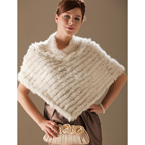 

Ponchos Feather / Fur Party Evening / Office & Career Fur Wraps With