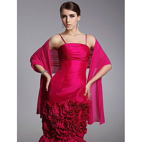 

Shawls Chiffon Wedding / Party Evening / Casual Wedding Wraps / Shawls With Draping / Solid