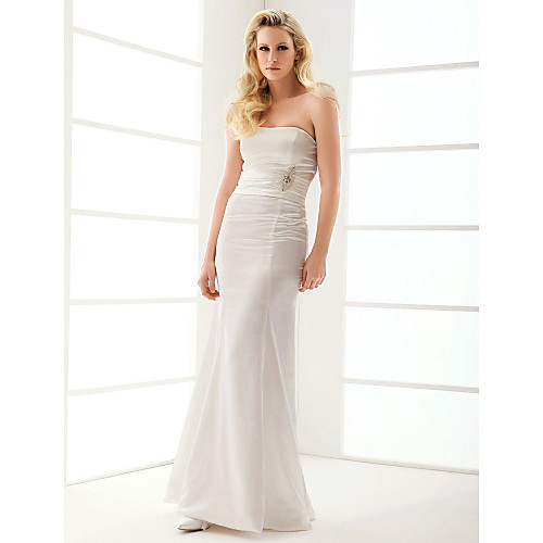 

Mermaid / Trumpet Wedding Dresses Strapless Floor Length Stretch Satin Sleeveless with 2021