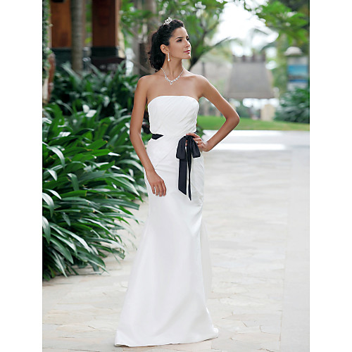 

Mermaid / Trumpet Wedding Dresses Sweetheart Neckline Strapless Floor Length Taffeta Sleeveless Wedding Dress in Color with 2021