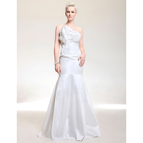 

Mermaid / Trumpet Formal Evening Military Ball Dress Strapless Sleeveless Floor Length Taffeta with Side Draping 2021