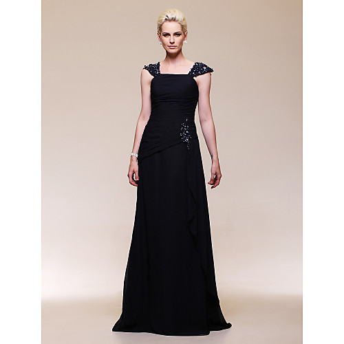 

Ball Gown Elegant Formal Evening Wedding Party Military Ball Dress Off Shoulder Short Sleeve Floor Length Chiffon with Lace Beading Side Draping 2021