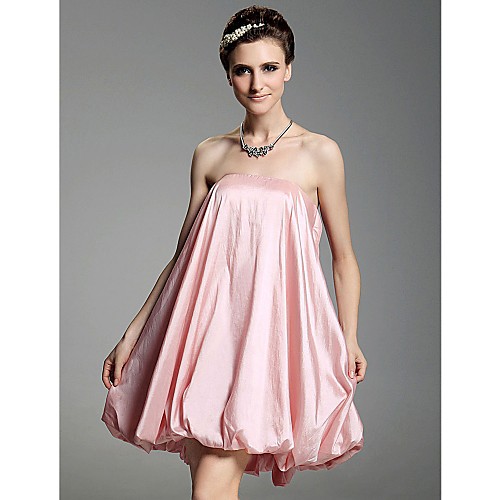 

Ball Gown All Celebrity Styles Inspired by Sex and the City Homecoming Cocktail Party Dress Strapless Sleeveless Short / Mini Taffeta with Pleats Draping 2021