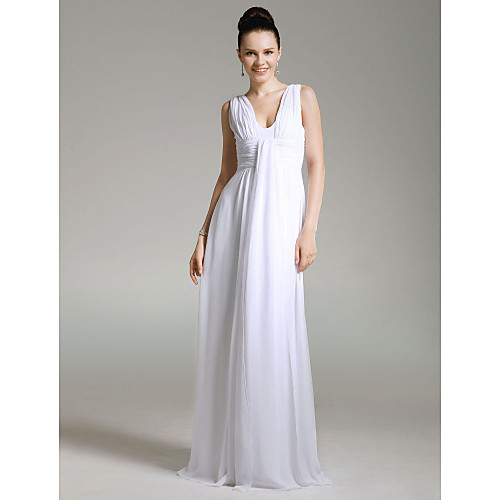 

Sheath / Column All Celebrity Styles Inspired by TV Stars Formal Evening Military Ball Dress V Neck Sleeveless Floor Length Chiffon with Ruched Draping 2021
