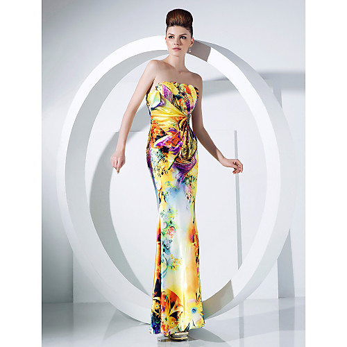

Prom / Military Ball / Formal Evening Dress - Print Plus Sizes / Petite Trumpet/Mermaid Strapless Floor-length Charmeuse