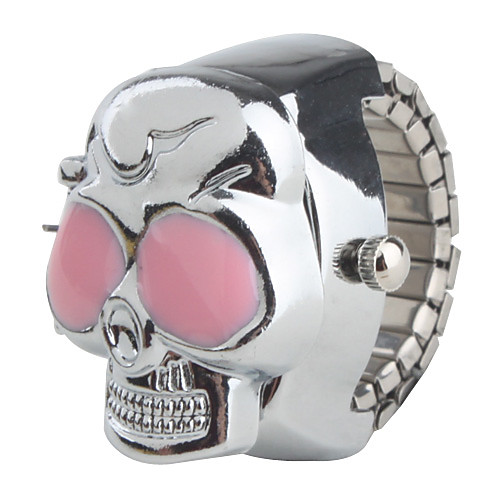 

Women's Ladies Ring Watch Japanese Quartz Silver Casual Watch Skull