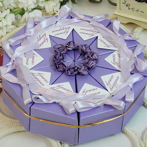 

Pearl Paper Favor Holder with Ribbons / Flower Favor Boxes - 10