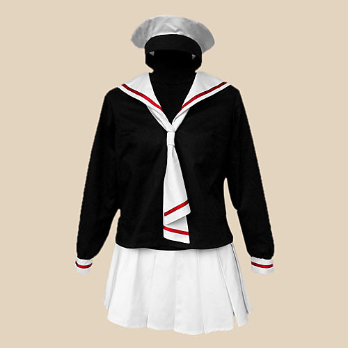 

Inspired by Cardcaptor Sakura Tomoyo Daidouji Anime Cosplay Costumes Japanese Cosplay Suits School Uniforms Patchwork Long Sleeve Cravat Skirt T-shirt For Women's / Hat / Hat