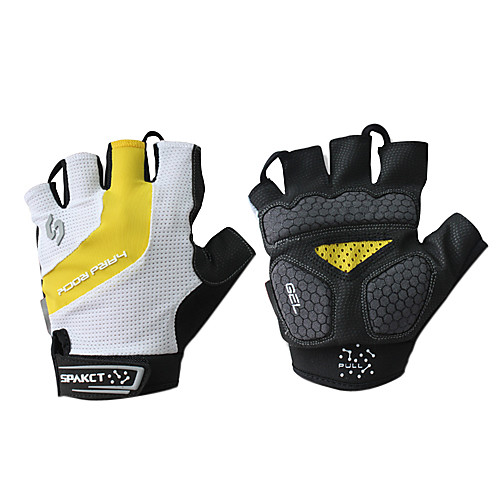 

SPAKCT Bike Gloves / Cycling Gloves Mountain Bike MTB Breathable Anti-Slip Sweat-wicking Protective Fingerless Gloves Half Finger Sports Gloves WhiteYellow for Adults' Outdoor