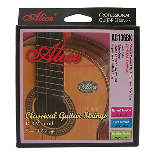

Alice - (AC136BK-N) Normal Tension Classical Guitar Strings (028-043)