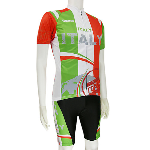 

Malciklo Men's Short Sleeve Cycling Jersey with Shorts Polyester Red / Green Italy National Flag Bike Clothing Suit Mountain Bike MTB Road Bike Cycling Breathable Quick Dry Sports Clothing Apparel
