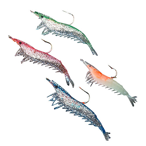 

4 pcs Fishing Lures Soft Bait Lure Packs Craws / Shrimp Bass Trout Pike Sea Fishing Freshwater Fishing Bass Fishing