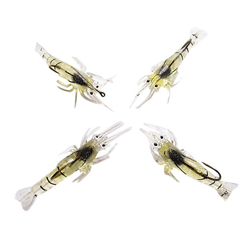 

4 pcs Fishing Lures Soft Bait Lure Packs Craws / Shrimp Luminous Bass Trout Pike Sea Fishing Freshwater Fishing Bass Fishing