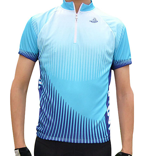 

Jaggad Men's Short Sleeve Cycling Jersey Polyester Green Blue Patchwork Bike Jersey Top Mountain Bike MTB Road Bike Cycling Breathable Quick Dry Sports Clothing Apparel