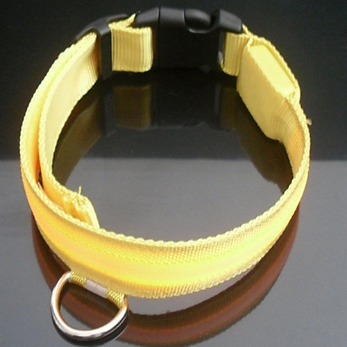 

Dog Collar Light Up Collar LED Lights Genuine Leather Yellow Red Blue Green