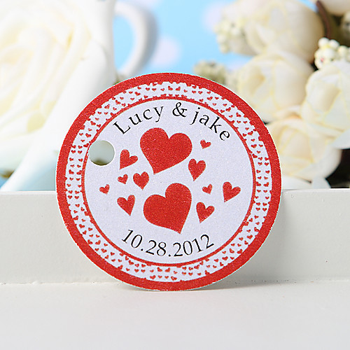 

Personalized Favor Tag - Red Heart (Set of 36) Wedding Favors