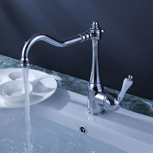 

Kitchen faucet - One Hole Chrome Standard Spout Deck Mounted Traditional Kitchen Taps / Single Handle One Hole