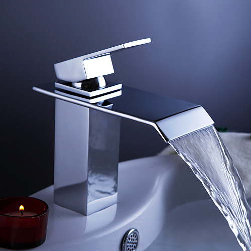 

Bathroom Sink Faucet - Waterfall Chrome Centerset One Hole / Single Handle One HoleBath Taps