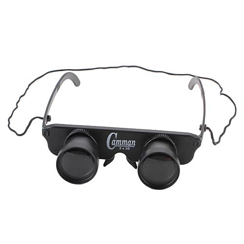 

3 X 28 mm Binoculars Adjustable Focus Polarized Hands free Fishing Plastic