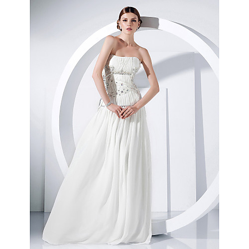 

Ball Gown All Celebrity Styles Inspired by Oscar Formal Evening Military Ball Dress Strapless Sleeveless Floor Length Chiffon with Crystals Beading Draping 2021