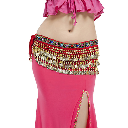 

Belly Dance Hip Scarf Coin Beading Women's Performance Polyester