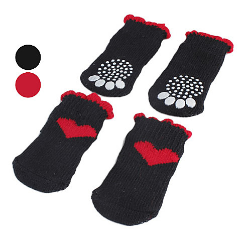 

Dog Socks Casual / Daily Keep Warm Heart For Pets Cotton Black / Winter