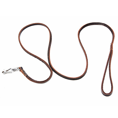 

Classical Top Layer Leather Dog Leash (120cm/47inch, Brown)