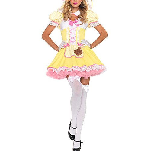 

Princess Cosplay Costume Women's Vacation Dress Halloween Carnival Festival / Holiday Polyester Women's Easy Carnival Costumes Patchwork / Gloves / Hat / Gloves / Hat