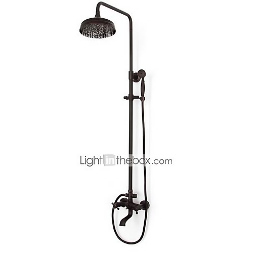 

Shower Faucet - Antique Oil-rubbed Bronze Shower System Brass Valve Bath Shower Mixer Taps / Two Handles Three Holes