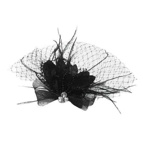 

Tulle / Crystal / Feather Tiaras / Birdcage Veils with 1 Wedding / Special Occasion / Party / Evening Headpiece / Fabric