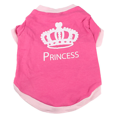 

Dog Shirt / T-Shirt Dog Clothes Breathable Pink Costume Cotton Tiaras & Crowns XS S M L